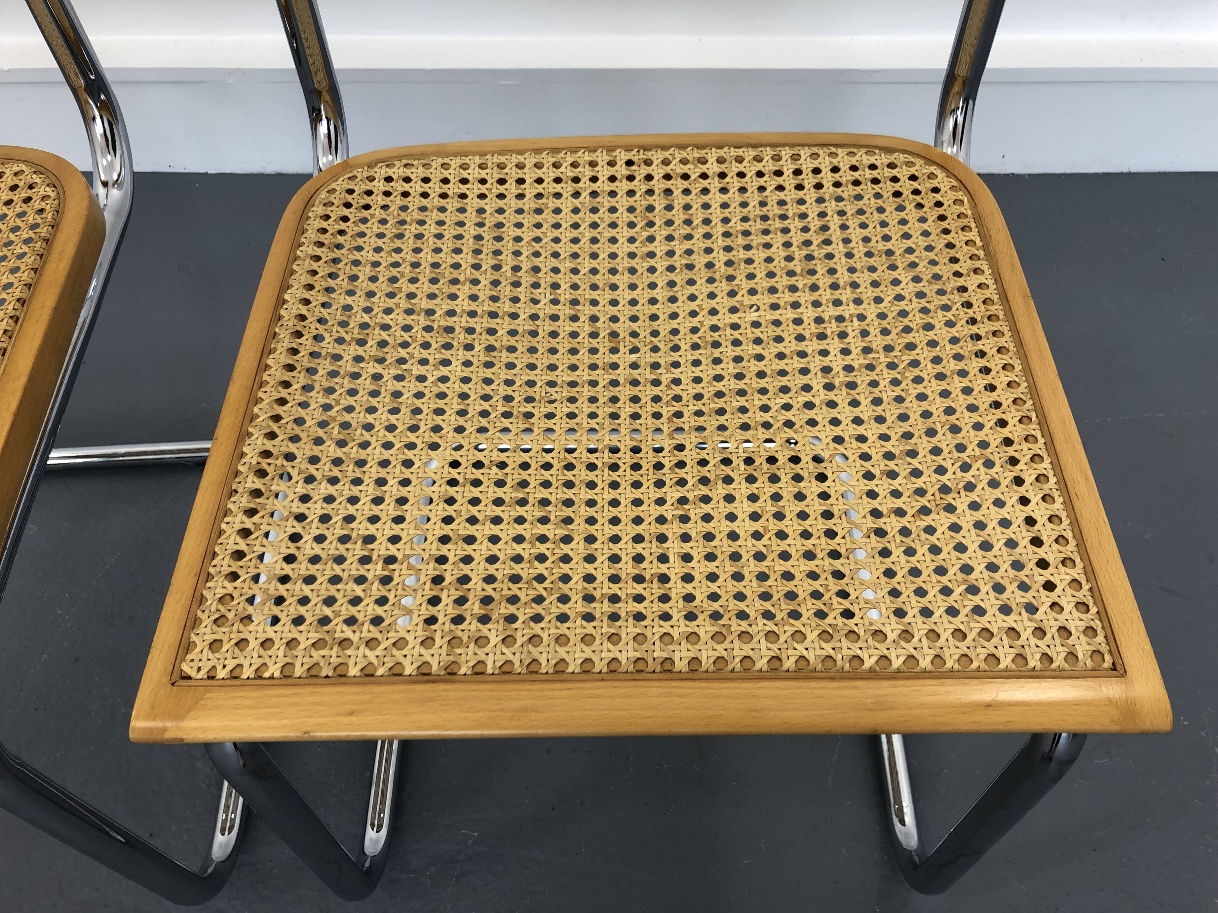 Pair chairs design Marcel Breuer, Italy, 1980