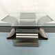 Coffee table in brushed steel 1970