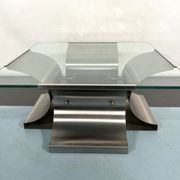Coffee table in brushed steel 1970