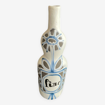 “Fine” earthenware bottle by Roger Capron Vallauris