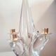 Pair of vintage Schneider crystal and brass candlesticks