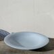 Round dish, sky blue ceramic wolf mill