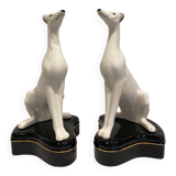 Pair of Fitz & Floyd porcelain greyhounds