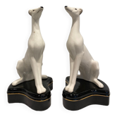 Pair of Fitz & Floyd porcelain greyhounds