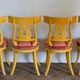 Ensemble de 4 chaises, italie, bois doré, vers 1950