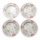 4 assiettes à dessert anciennes Longchamp Pâquerettes en terre de fer