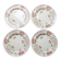 4 assiettes à dessert anciennes Longchamp Pâquerettes en terre de fer