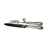 Rococo service cutlery in SILVER Minerve Armand Frenais 1900 Serving knife and fork