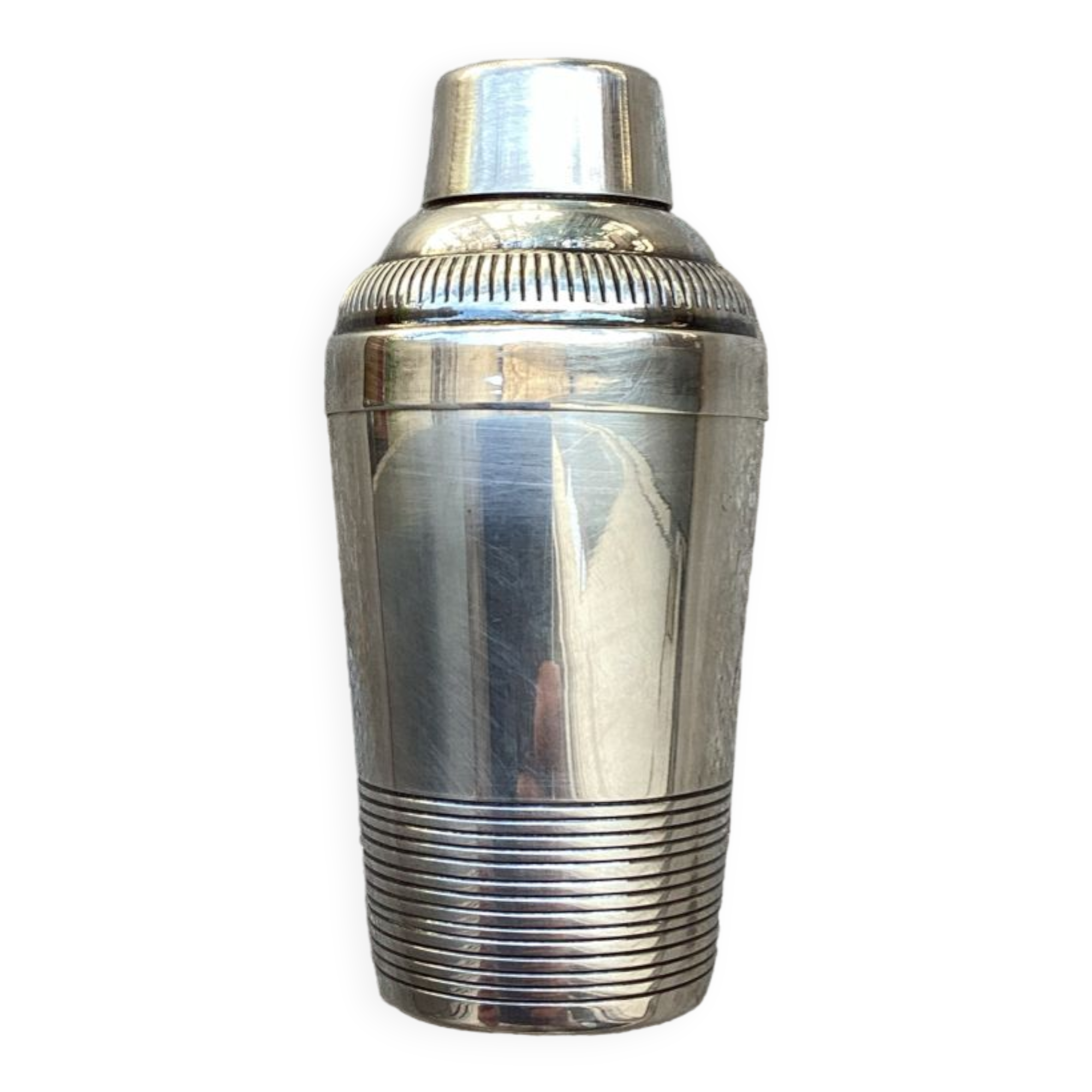 Antique shaker in silver metal hallmarked Art Deco style