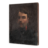 vintage painting, painting on canvas, military man portrait painting, decoration