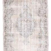 5x9 Rug For Living Room Gray Blue Handmade Wool Antique Turkish Rug, 156x264Cm