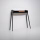 1950s Italian Black Lacquered Wood Console with Brass Drawer Front
