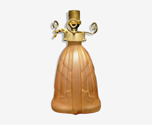 Pied de lampe en verre moulé pressé