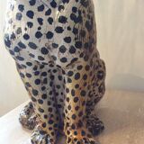 Enamelled terracotta leopard from the 60s Italy