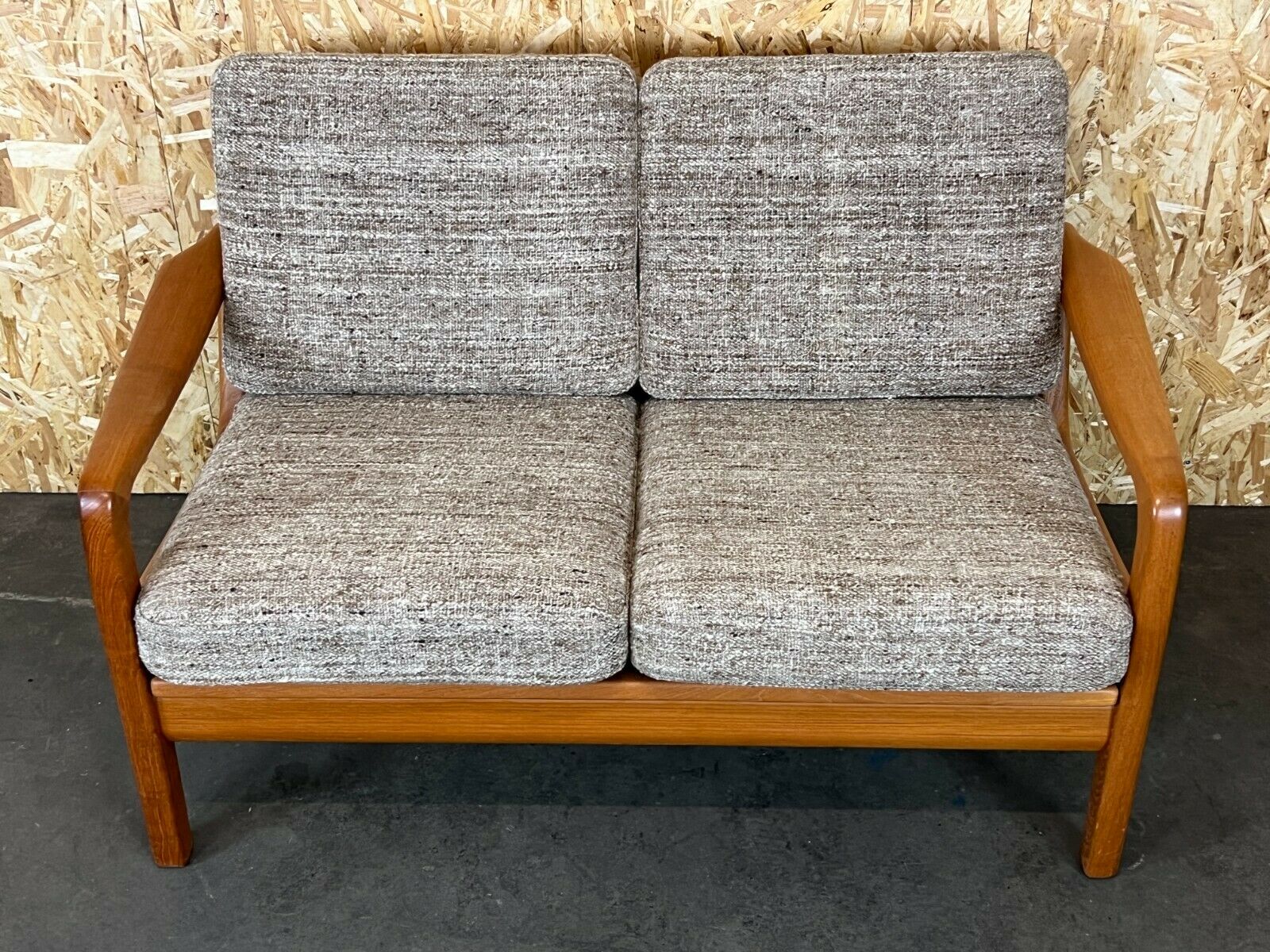 60s 70s teak sofa 2 seater couch J. Kristensen Danish Denmark Design 60s 70s