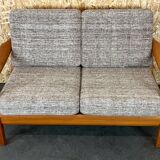 60s 70s teak sofa 2 seater couch J. Kristensen Danish Denmark Design 60s 70s
