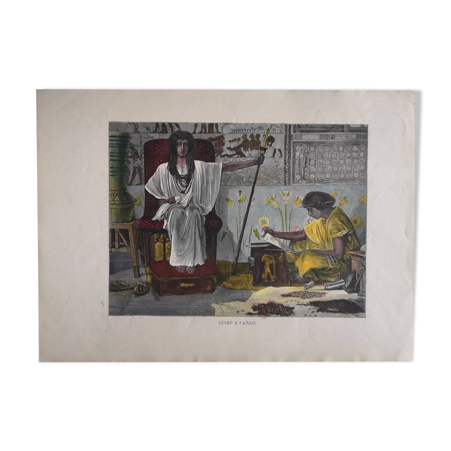 Old engraving scene of pharaohs - Late 19th century