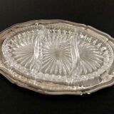 Metal & glass aperitif dish, 60s/70s