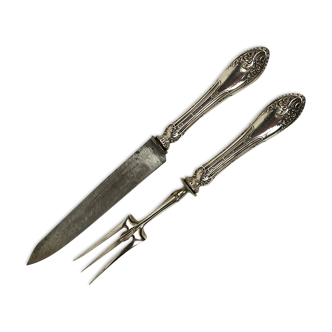 Leg service cutlery, silver punch Minerva