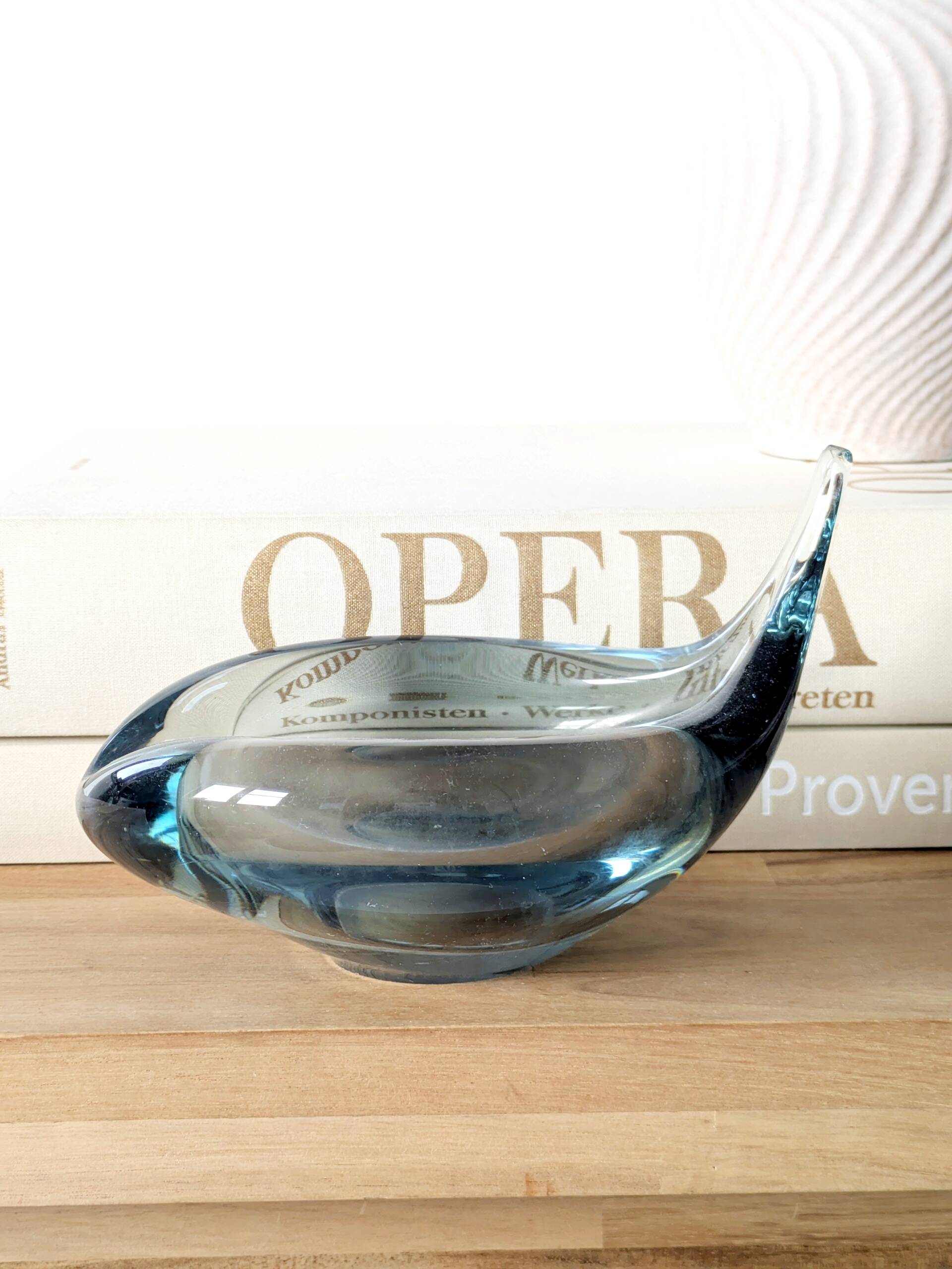 Vide poche en verra AKVA Per Lütken pour Holmegaard Danemark, années 60