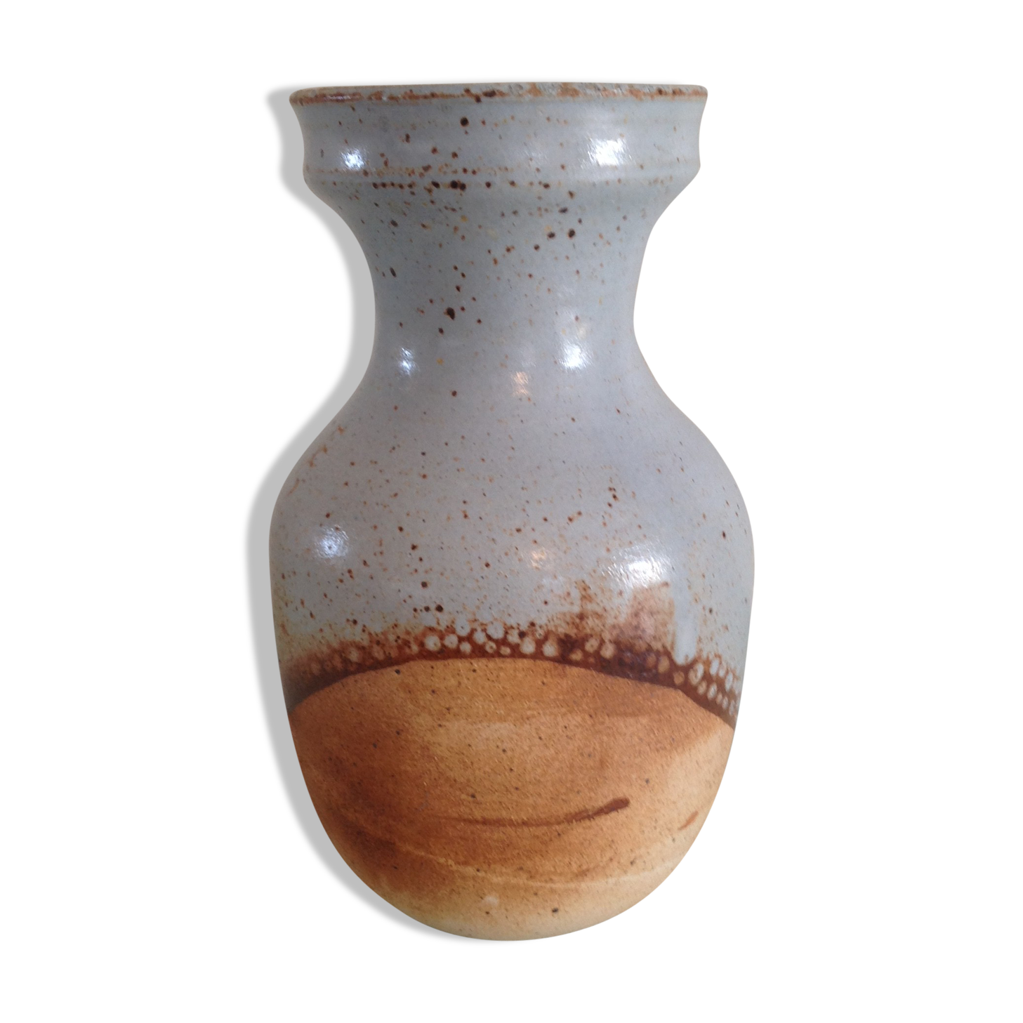 Ball vase grey vintage ceramic