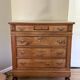 Antique Louis-Philippe commode in solid wood and white marble.