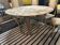 Marble and cast aluminum table by Michèle Charron, 1970