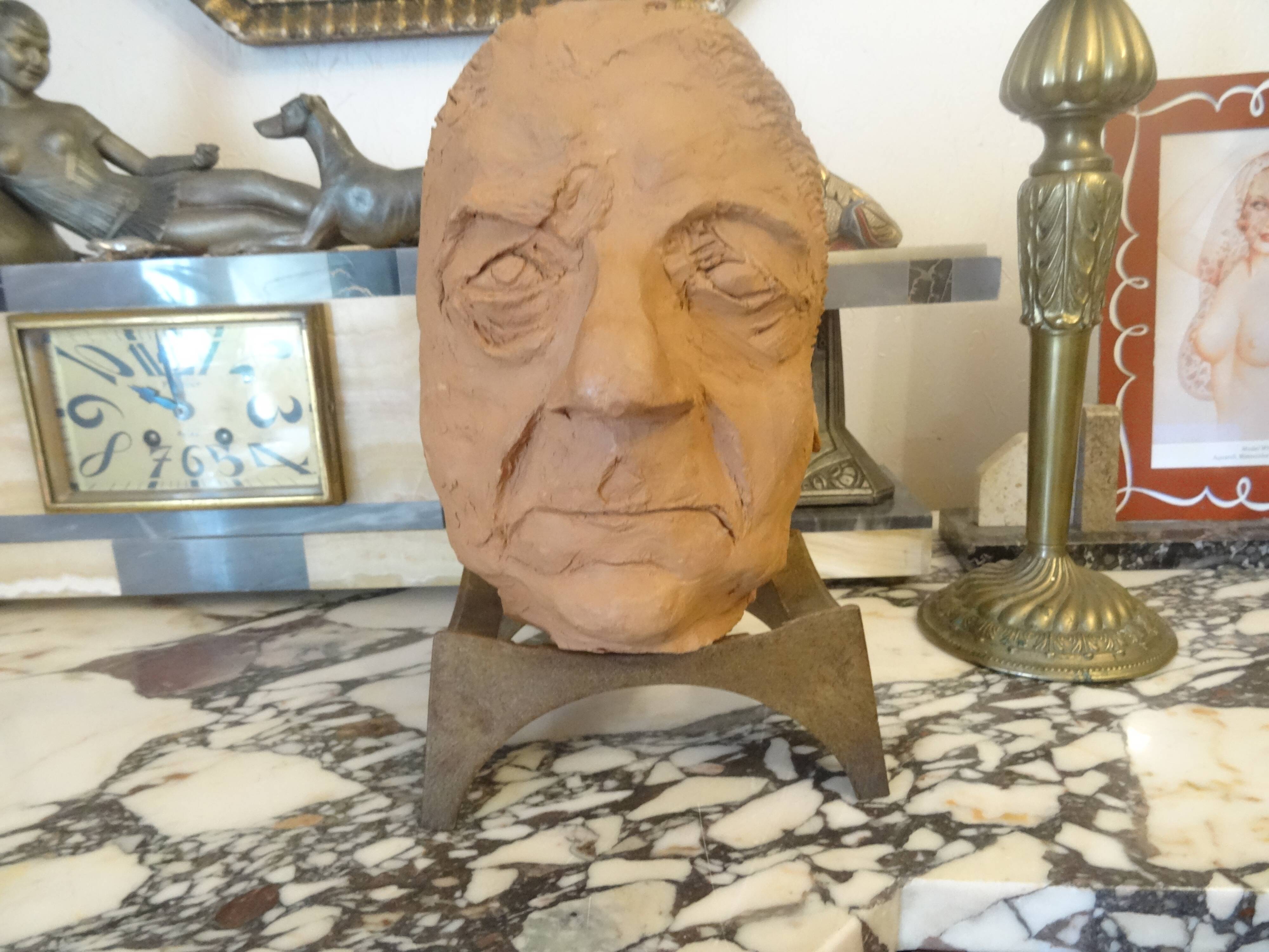 Terracotta bust of Jean Gabin