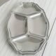 Silver stainless steel compartment dish