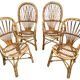 Rattan set of Provençal armchair and chair from the 60s