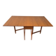 Schreiber Mid-Century Modern vintage teak drop-leaf dining table, 1960s