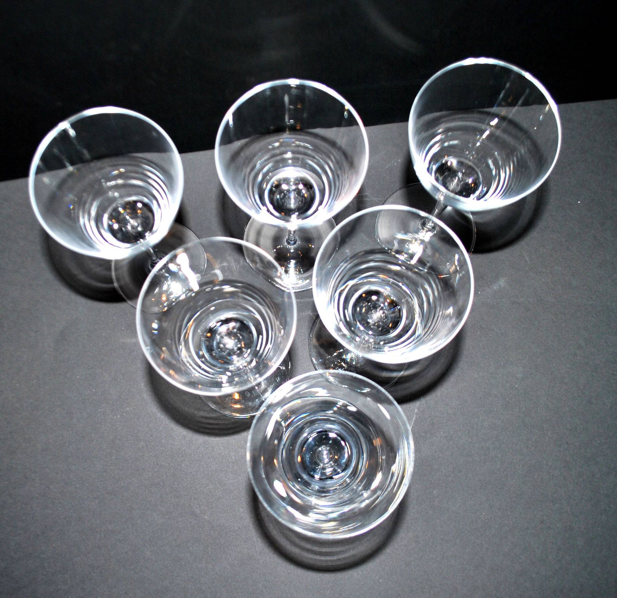 Set of 6 BEAUBOURG white wine glasses in Sèvres crystal signed 19cm