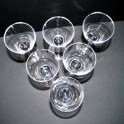 Set of 6 BEAUBOURG white wine glasses in Sèvres crystal signed 19cm