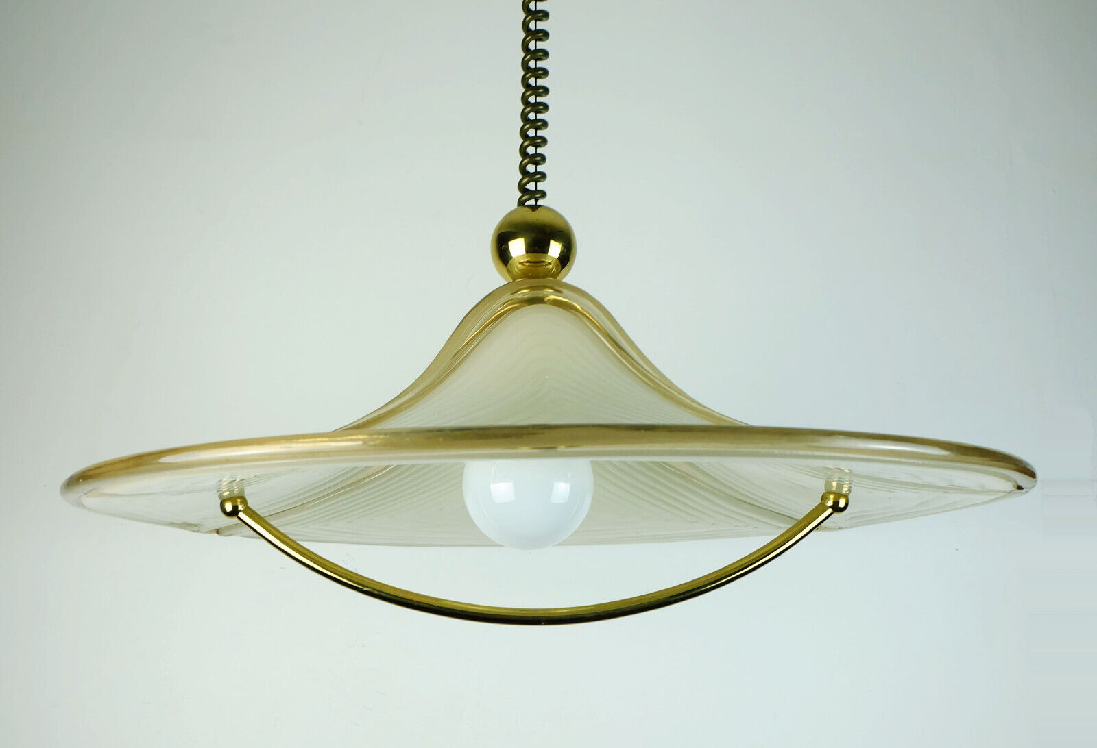 large cristallux hustadt adlustable PENDANT LAMP acrylic and brass