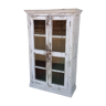 White wooden antique glazed wardrobe