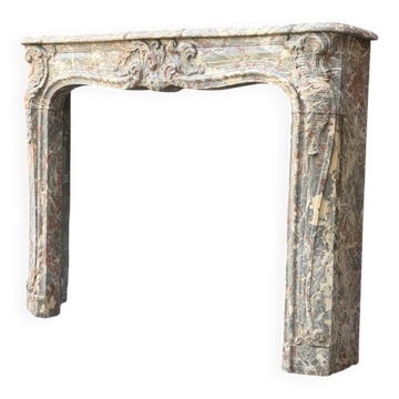 Cheminée Louis XV en marbre gris des Ardennes, XVIIIème siècle