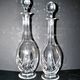 Saint-louis set of 2 antique lasalle cut crystal carafes 1930