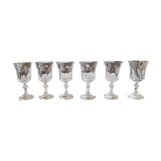 Lot 6 Crystal Villeroy and Boch burgundy glasses