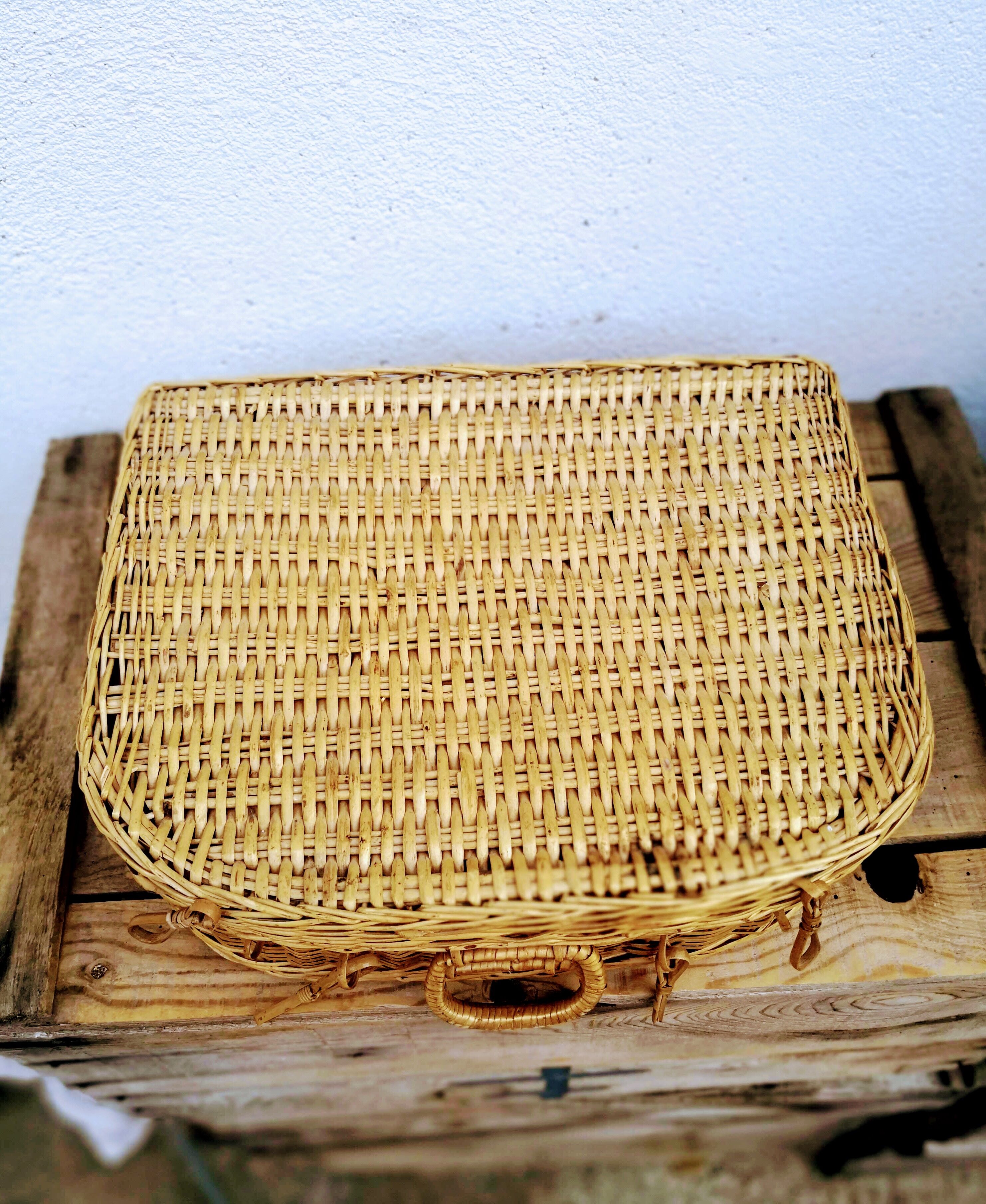 Wicker suitcase