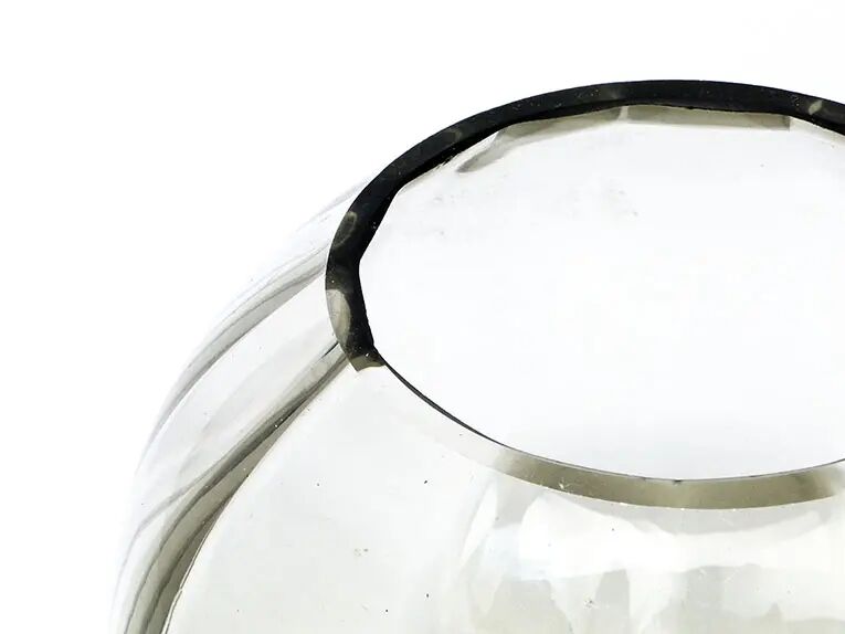 Art Deco sphere vase, glass, Niemen Glassworks, Poland, 1930s
