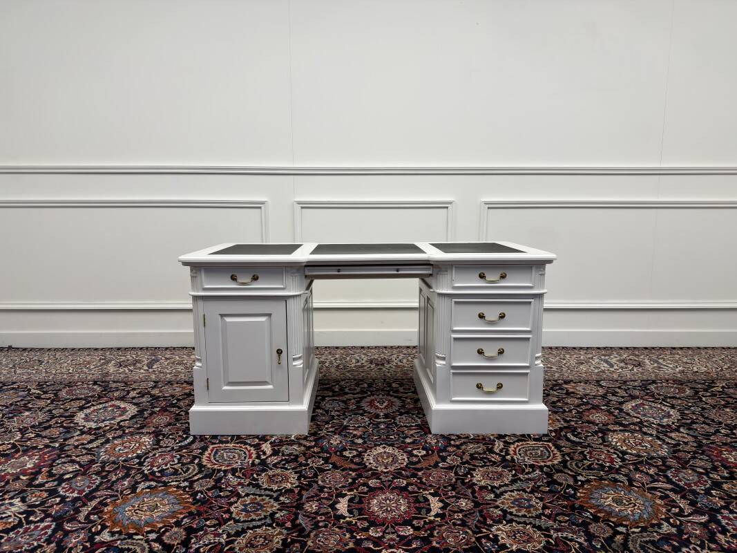 Classic English White Chesterfield Desk