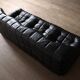 Kashima three seater sofa in black leather by Michel Ducaroy for Ligne Roset, 1970s