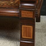 Rare small marquetry display cabinet, louis xvi style – mid 19th century