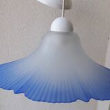 Blue glass pendant light