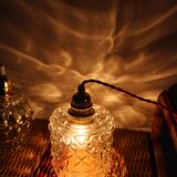 Moulded glass hanging lamp