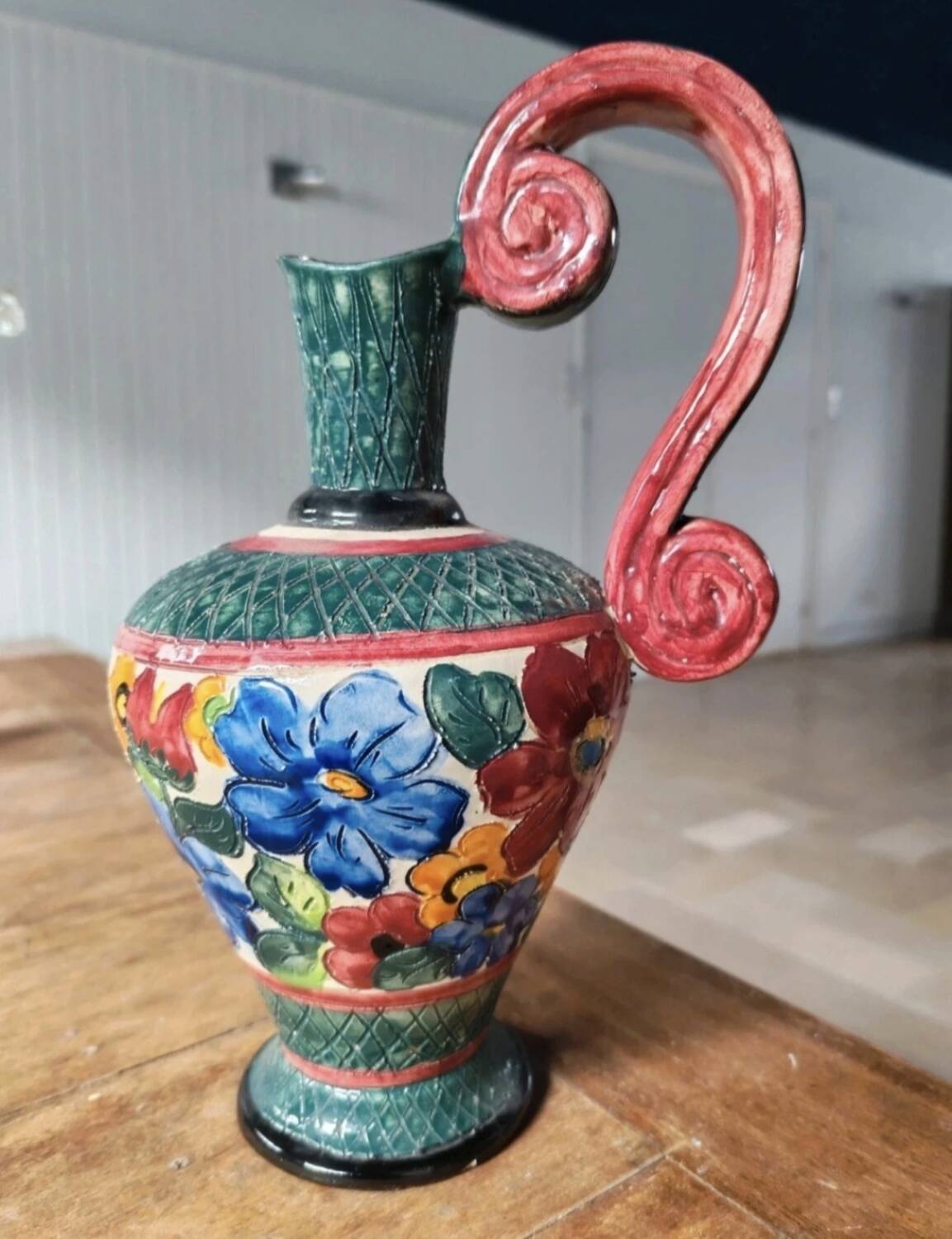 Ceramic carafe Vallauris 1960