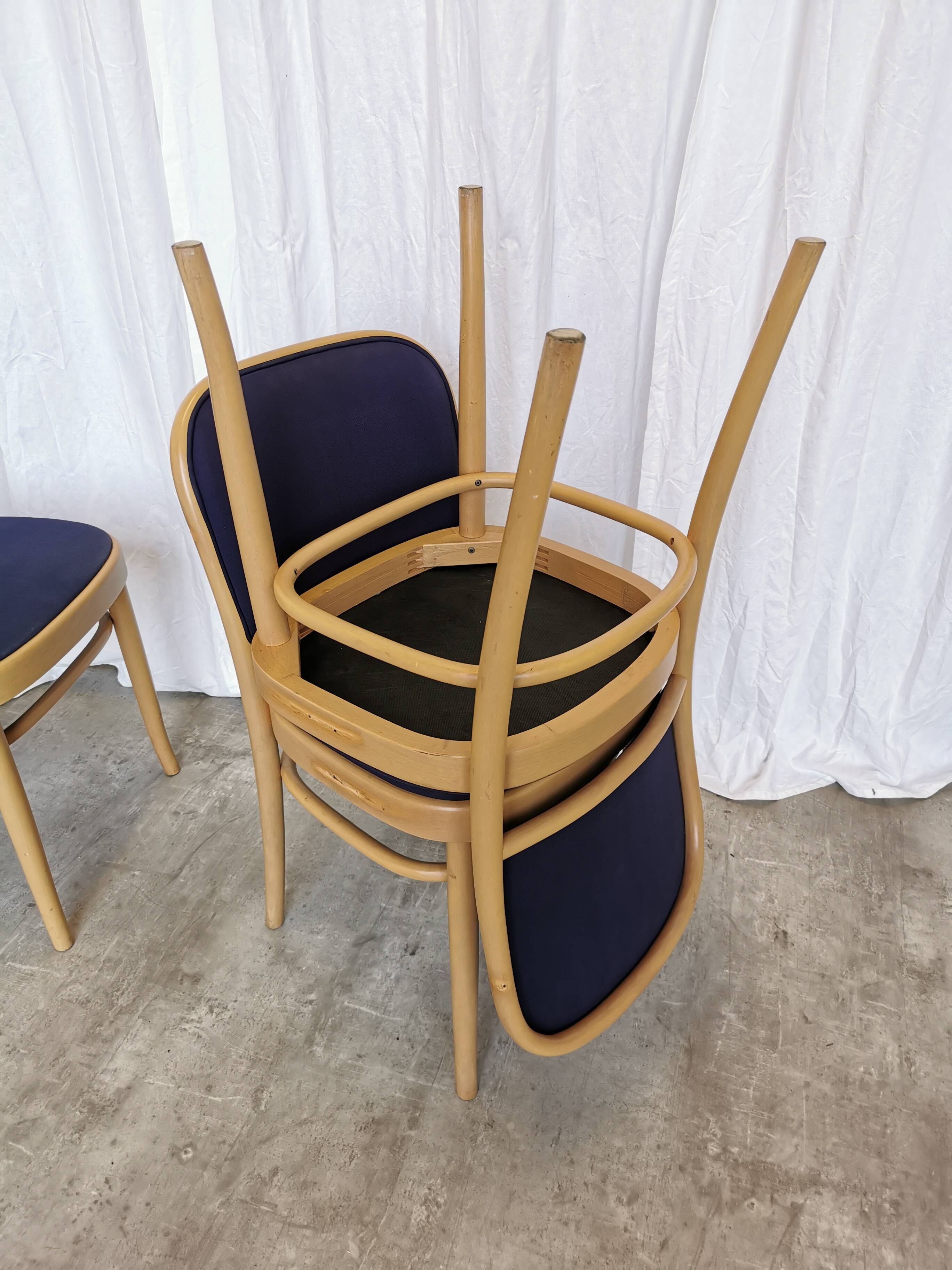Vintage Bentwood Dining Chairs - Set of 4 - Joseph Hoffmann Thonet Design