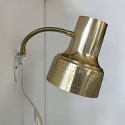 Vintage adjustable wall lamp, perforated brass, Carl Thore Suede 1960