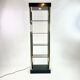 Brass and smoked glass shelf, Belgian chrome, 1980.