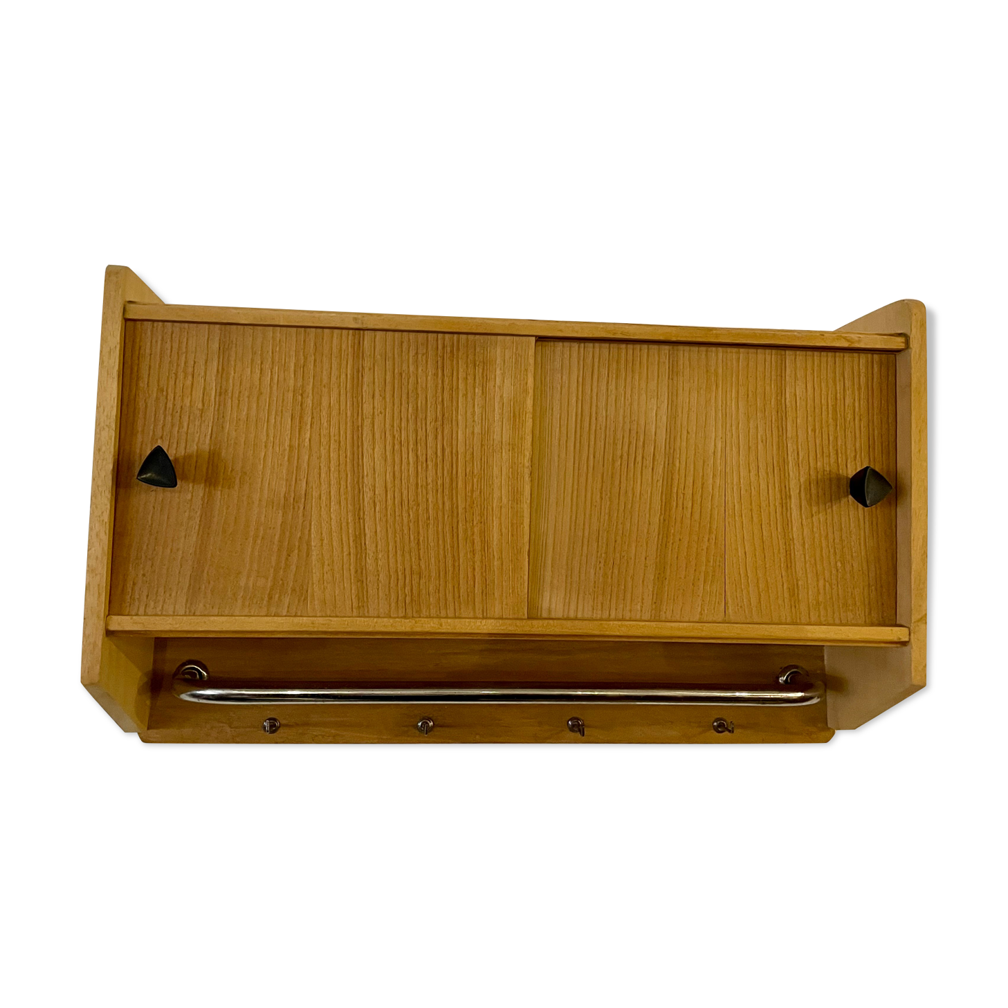 Hanging cabinet in vintage metal wood
